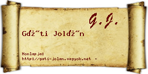 Gáti Jolán névjegykártya